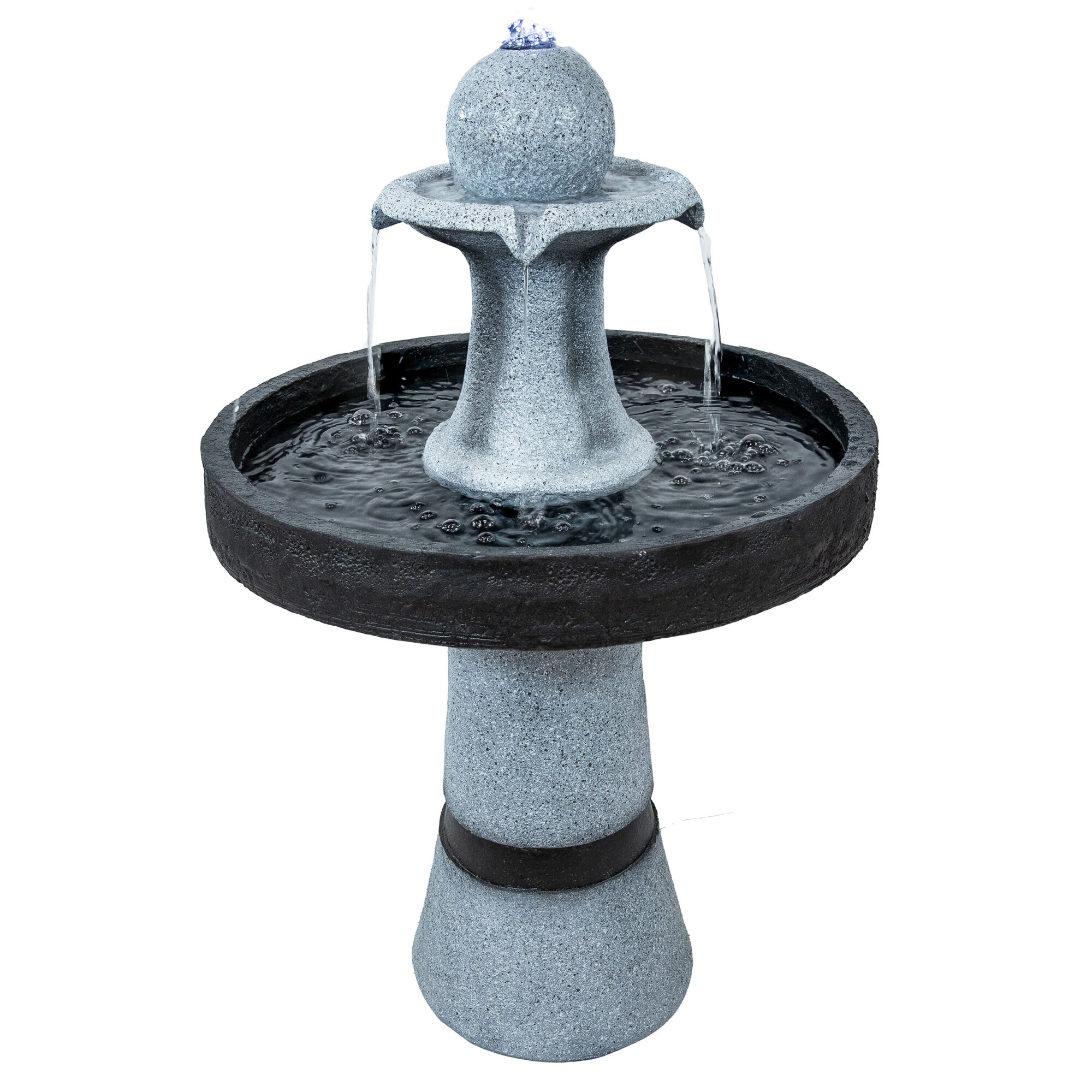 Sunnydaze Decor, 2-Tone Outdoor Fountain with Light - 29in., Model# LZH-5371